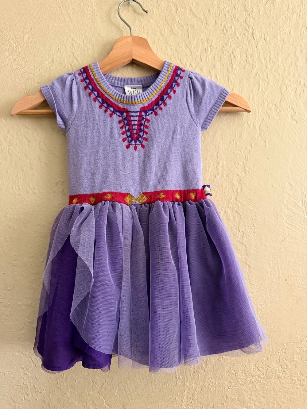 Disney Purple Lavender Tulle Skirt Casual Dress with Red Accents